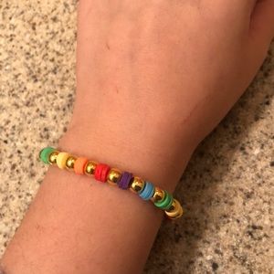 Rainbow clay beads bracelet